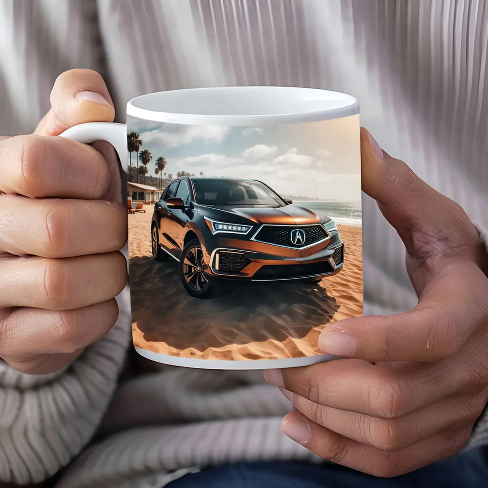 Acura RDX Parked On Sandy Beach – Mugs