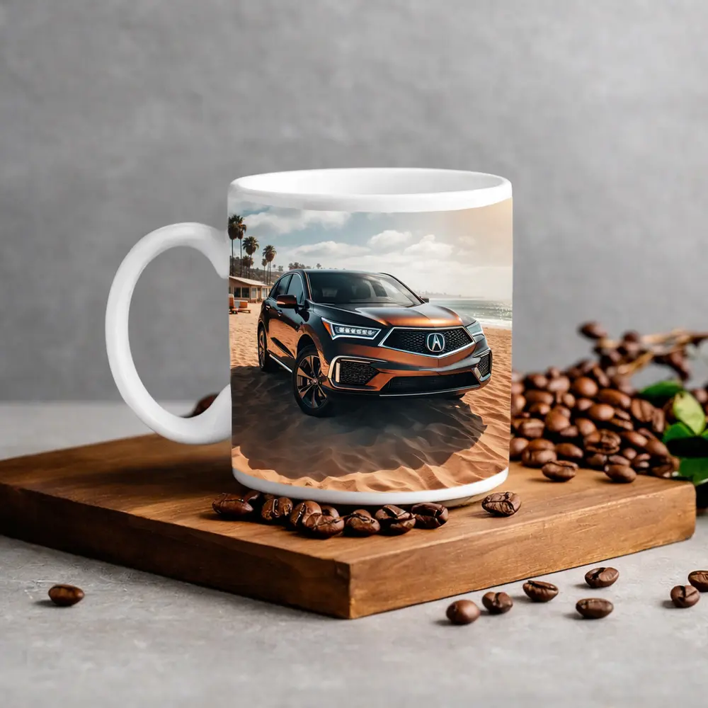 Acura RDX Parked On Sandy Beach – Mugs