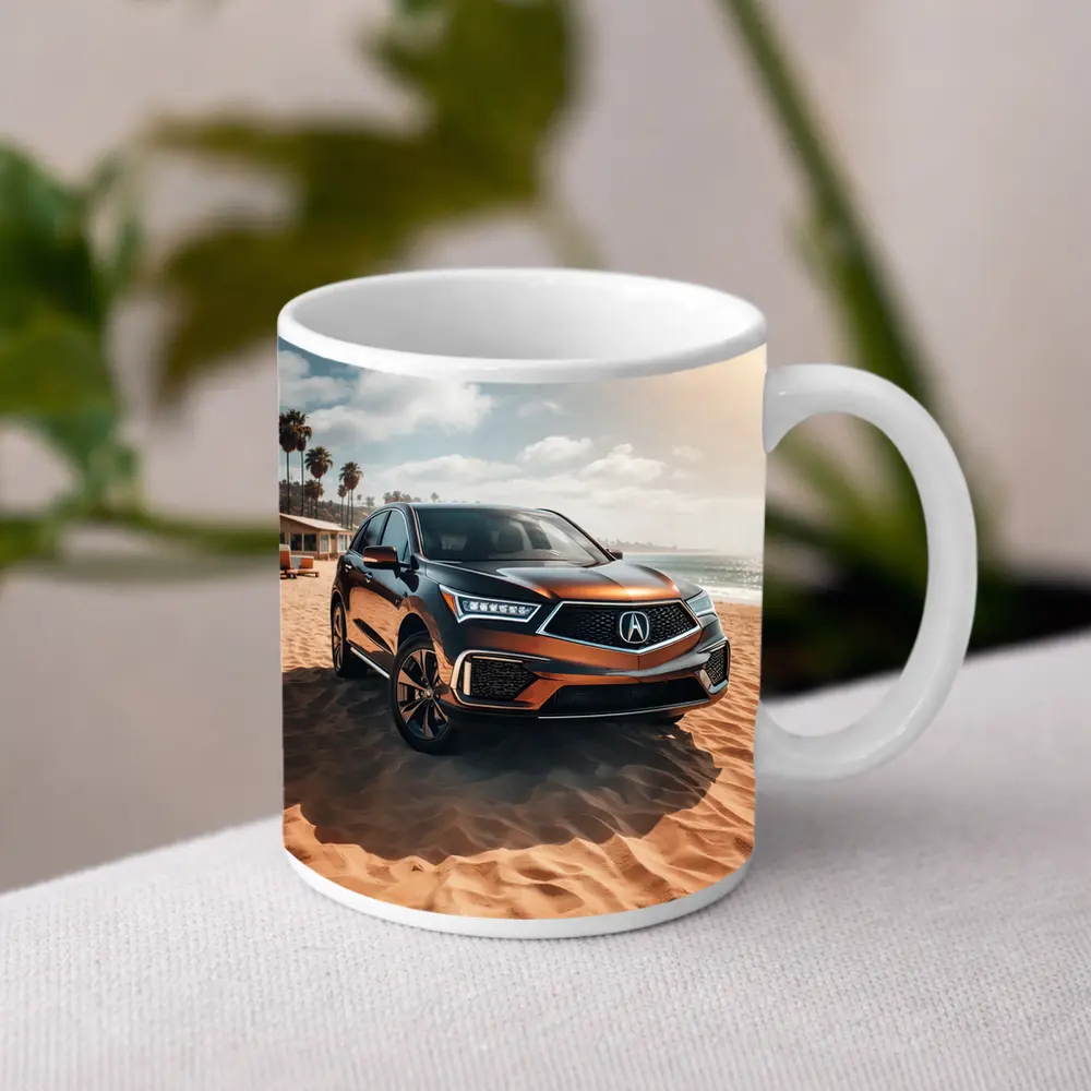 Acura RDX Parked On Sandy Beach – Mugs