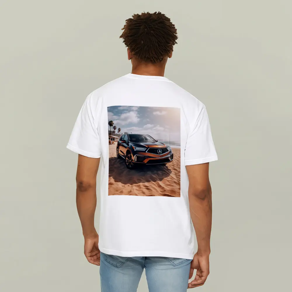 Acura RDX Parked On Sandy Beach – T-Shirts