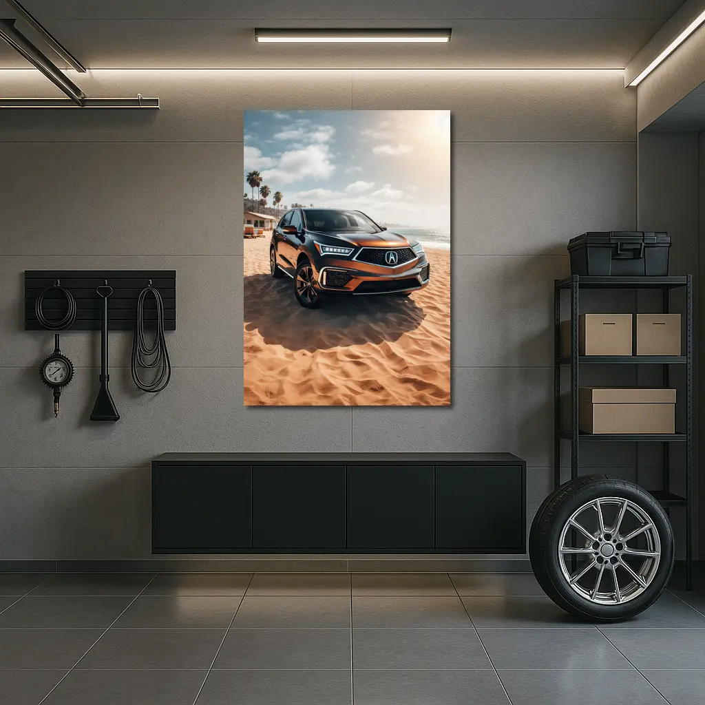 Acura RDX Parked On Sandy Beach – Wall Art