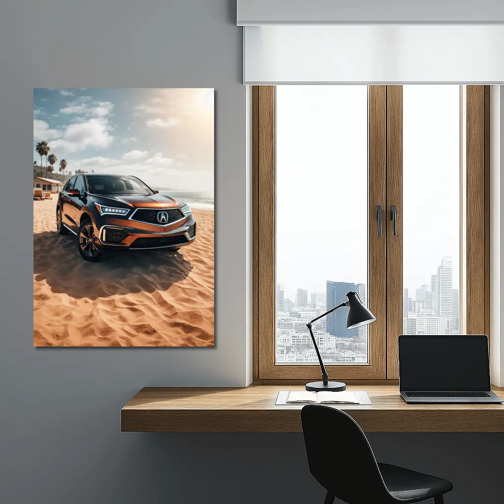 Acura RDX Parked On Sandy Beach – Wall Art