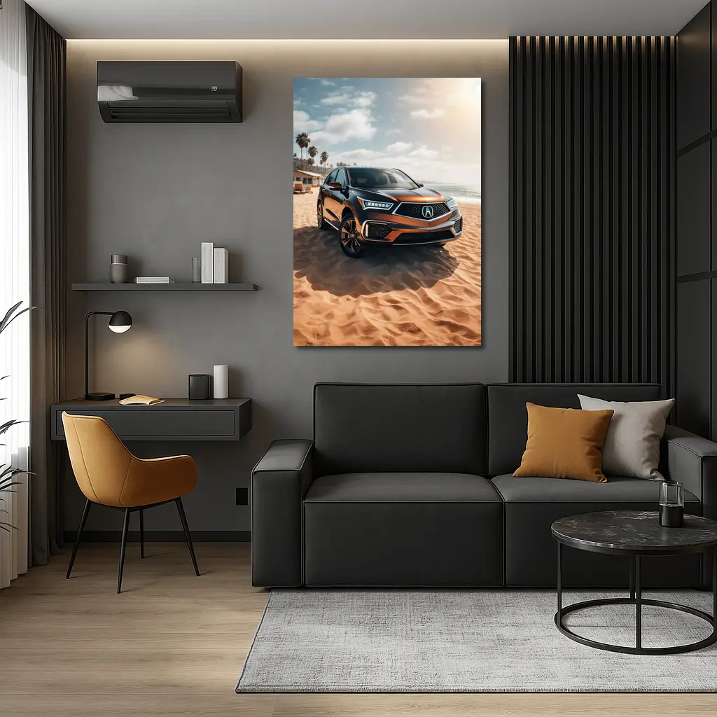 Acura RDX Parked On Sandy Beach – Wall Art
