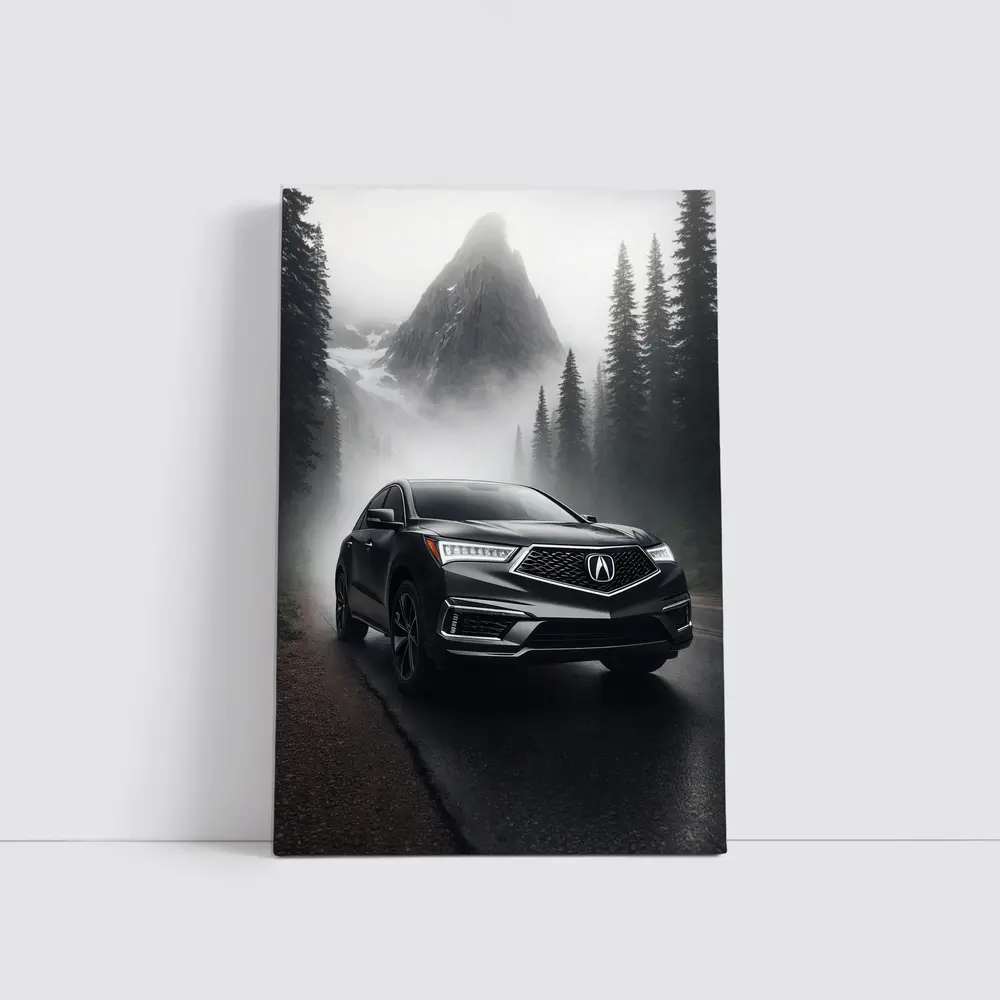 Acura RDX on Foggy Mountain Road – Wall Art