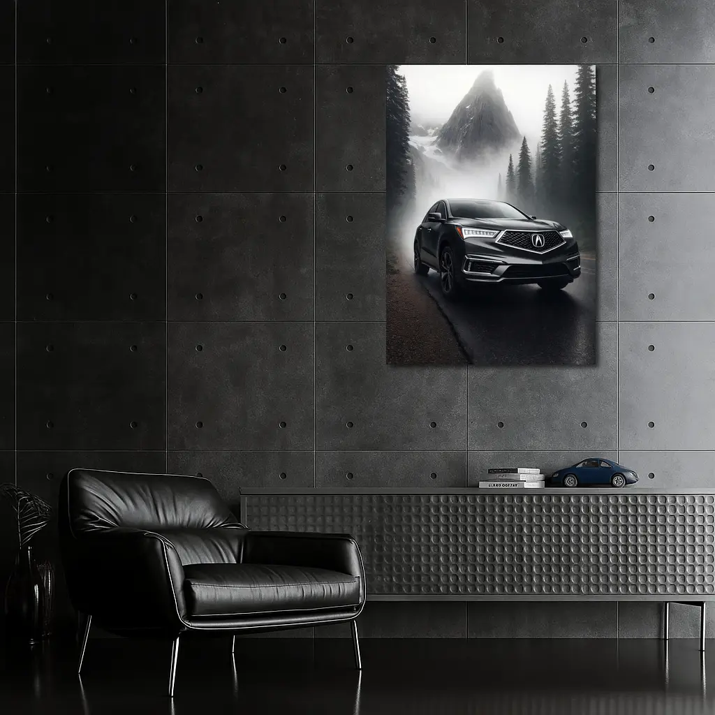Acura RDX on Foggy Mountain Road – Wall Art