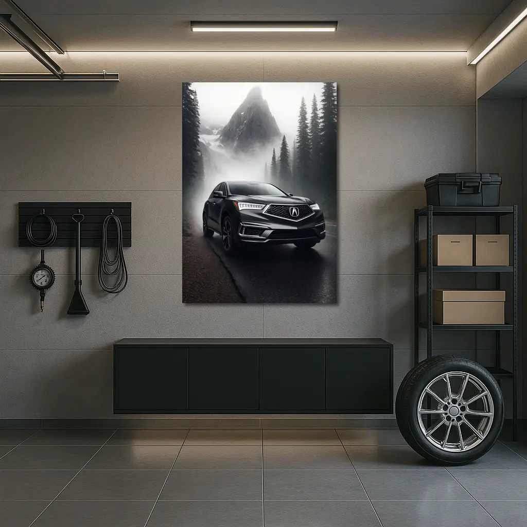 Acura RDX on Foggy Mountain Road – Wall Art