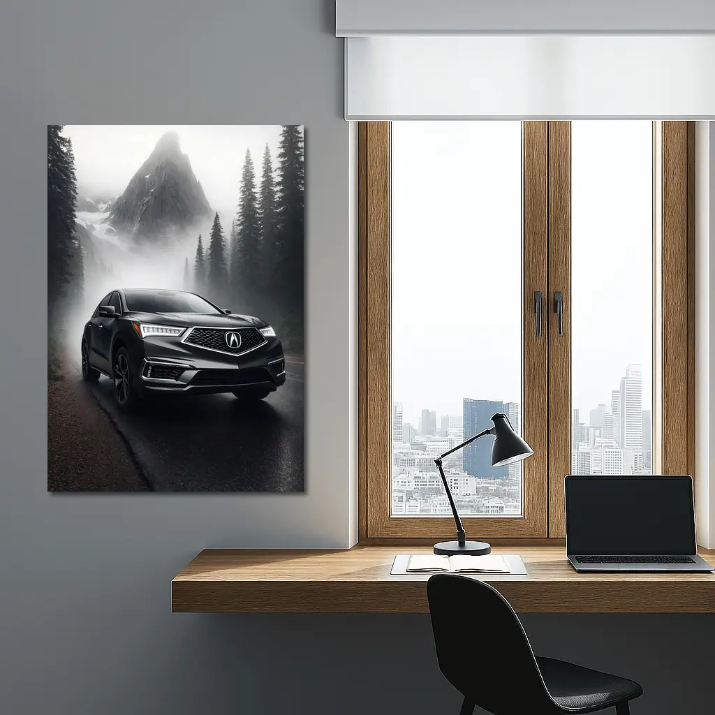 Acura RDX on Foggy Mountain Road – Wall Art