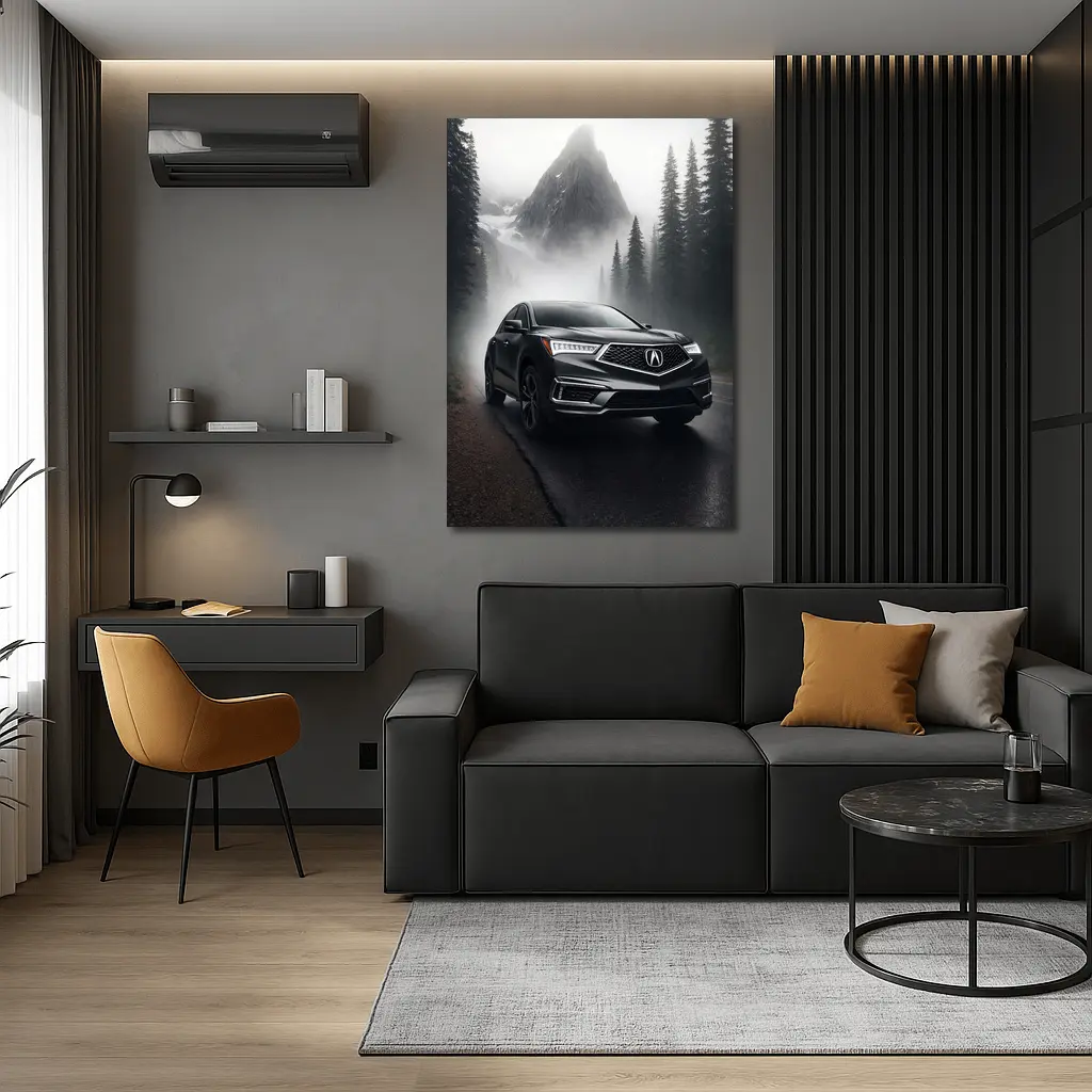 Acura RDX on Foggy Mountain Road – Wall Art