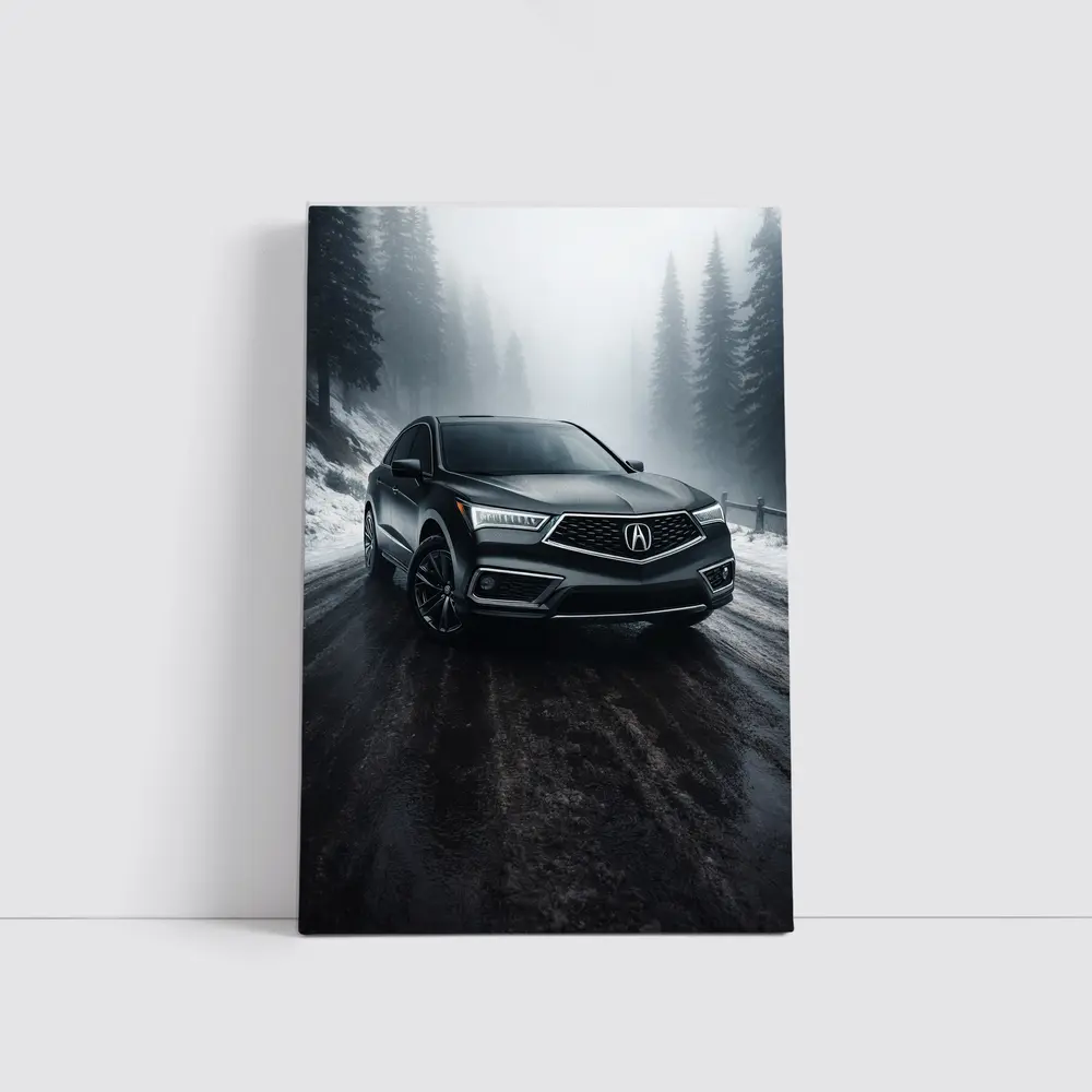 Acura RDX Dark Gray Misty Winter Road – Wall Art