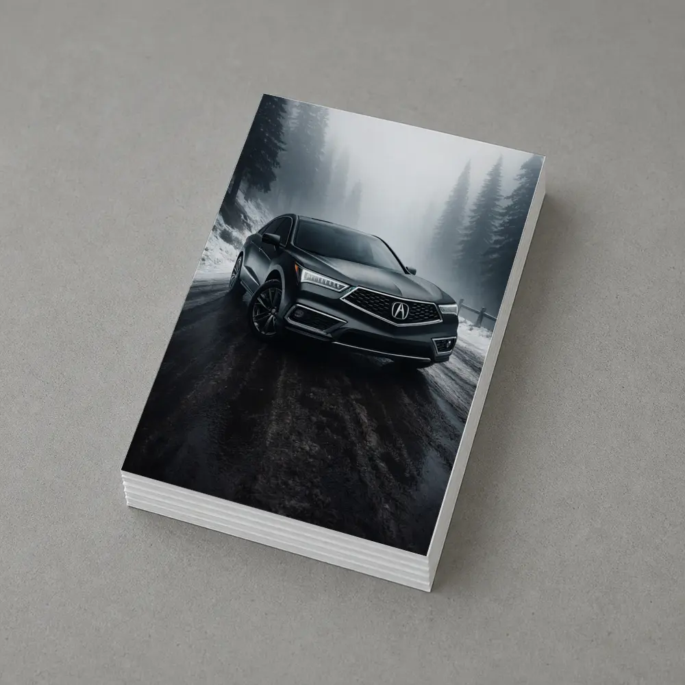 Acura RDX Dark Gray Misty Winter Road – Postcards