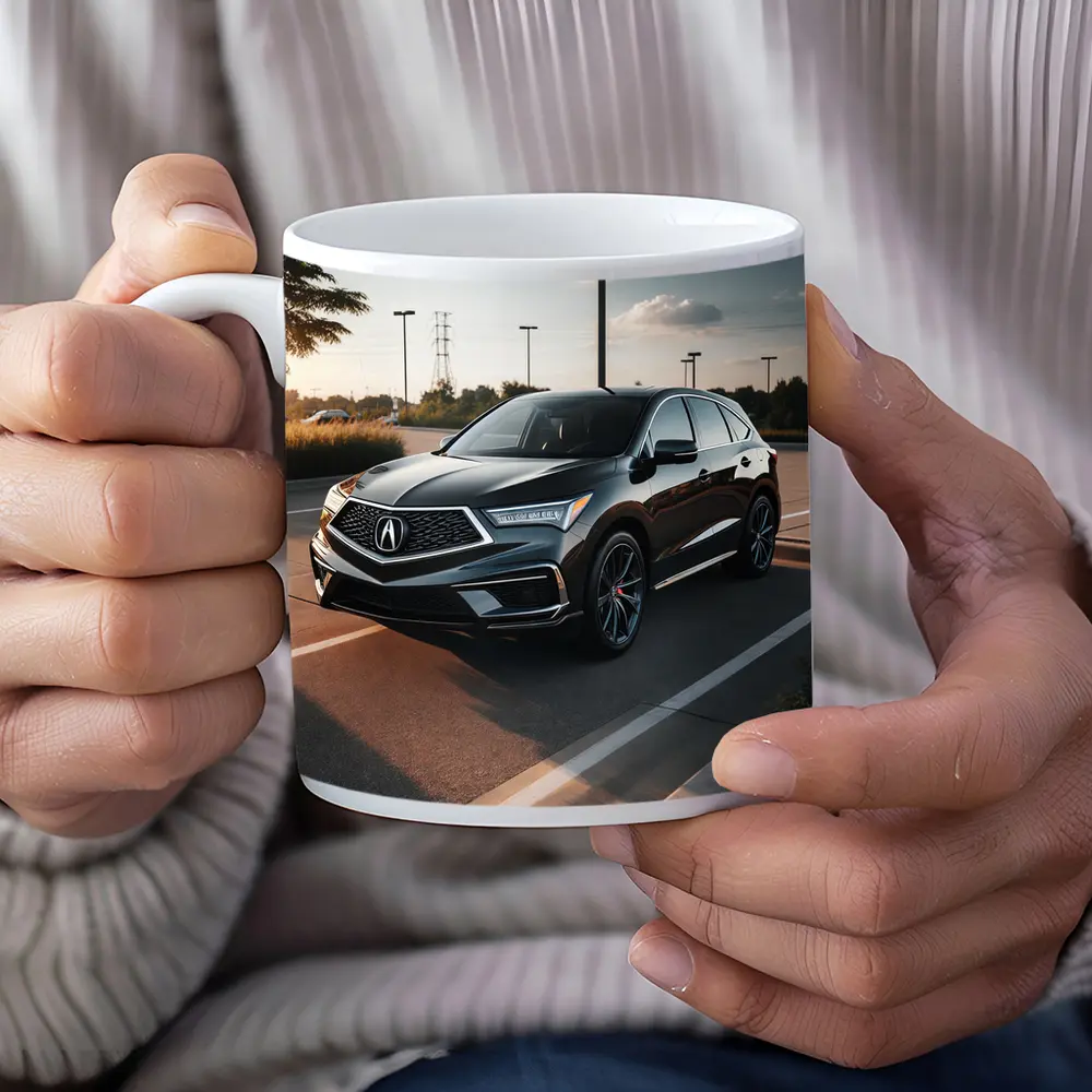 Acura RDX Black SUV Parking Lot Sunset – Mugs