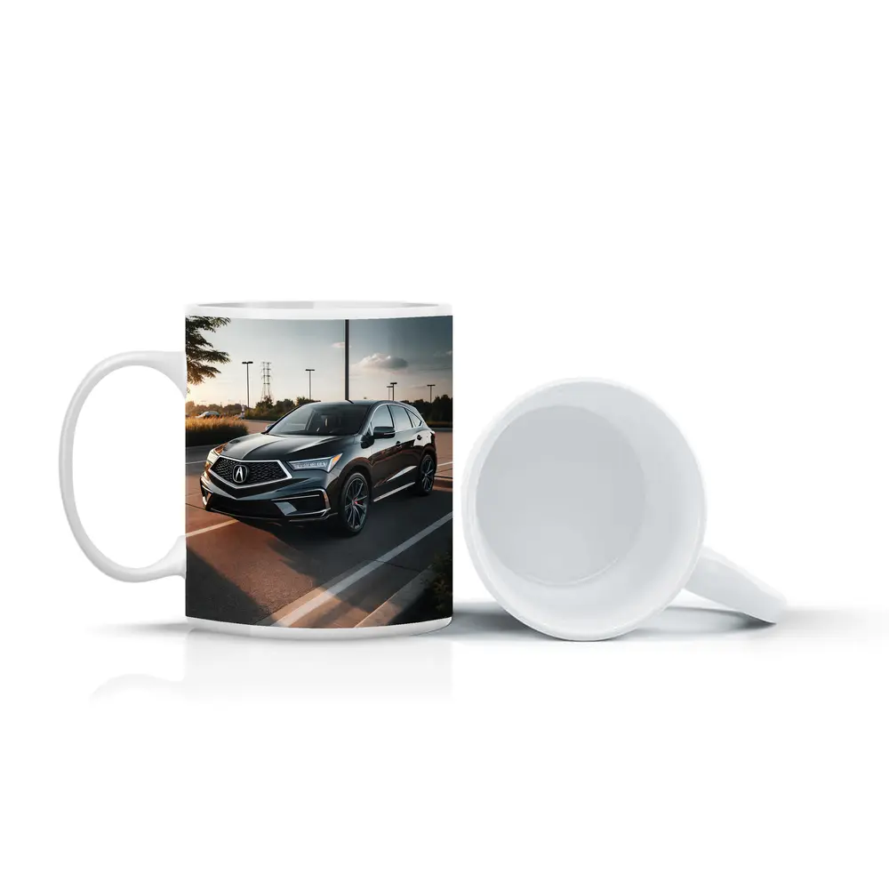 Acura RDX Black SUV Parking Lot Sunset – Mugs