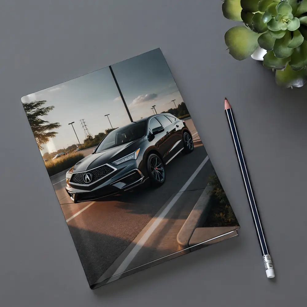 Acura RDX Black SUV Parking Lot Sunset – Notebooks