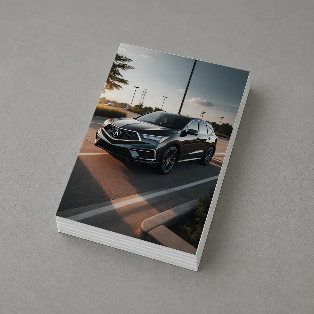 Acura RDX Black SUV Parking Lot Sunset – Postcards