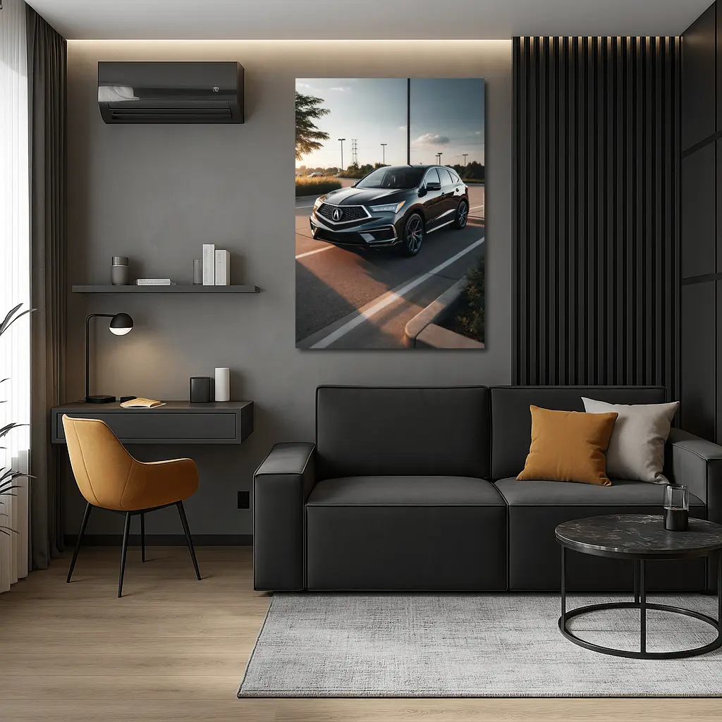 Acura RDX Black SUV Parking Lot Sunset – Wall Art