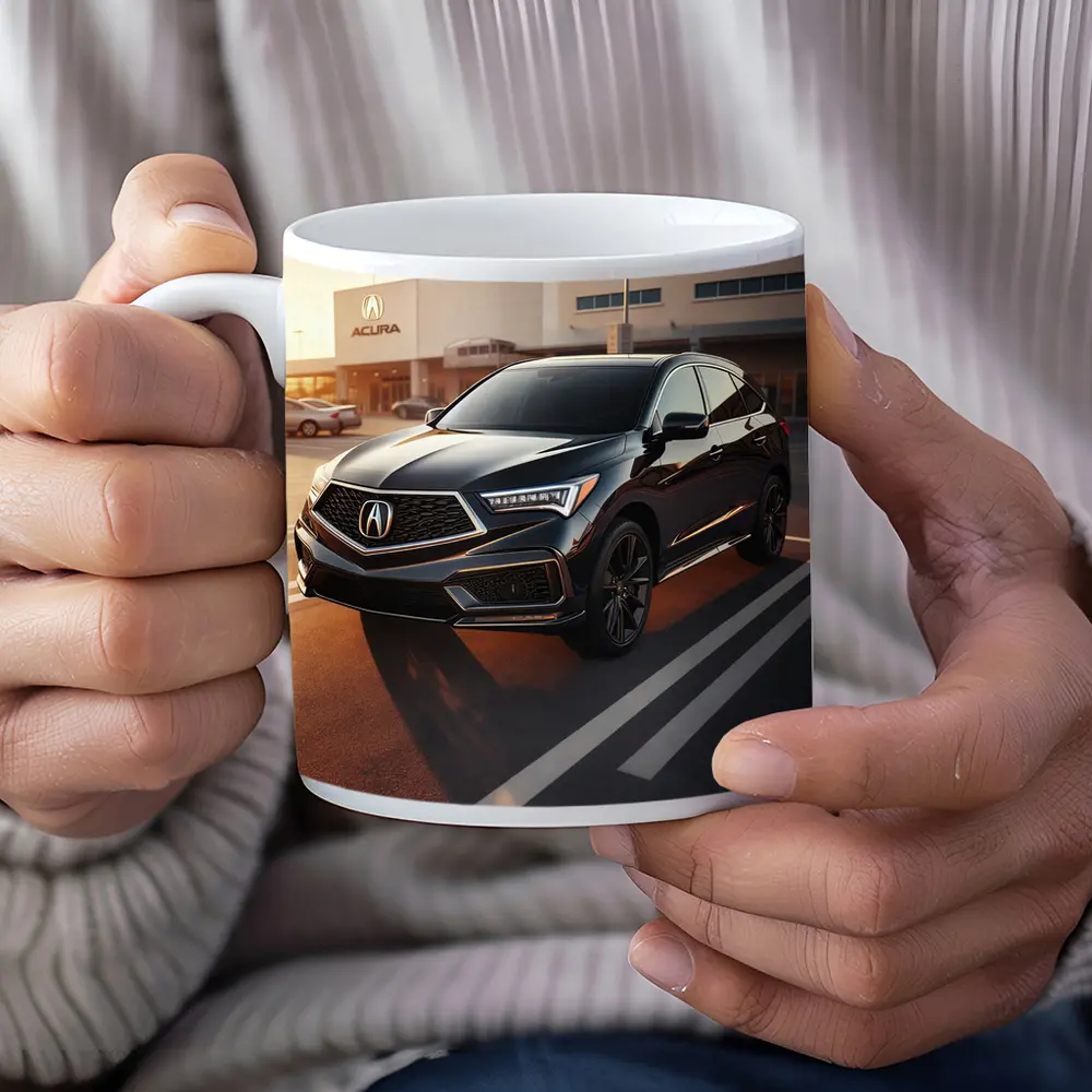 Acura RDX Parked Outside Dealership Sunset – Mugs