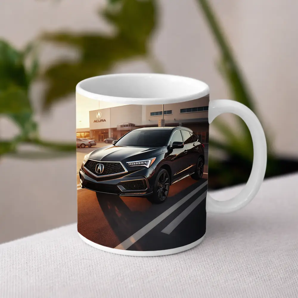 Acura RDX Parked Outside Dealership Sunset – Mugs