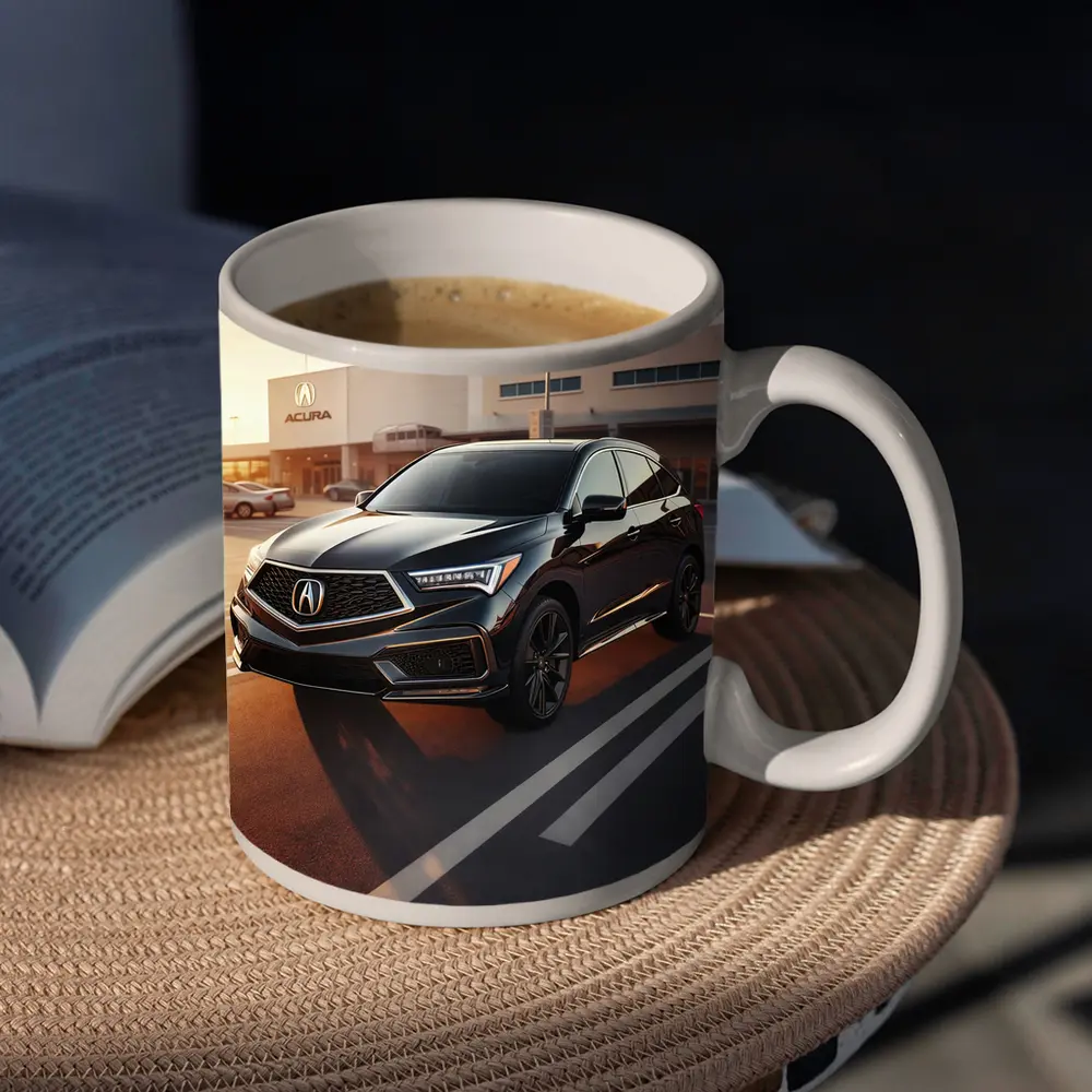 Acura RDX Parked Outside Dealership Sunset – Mugs