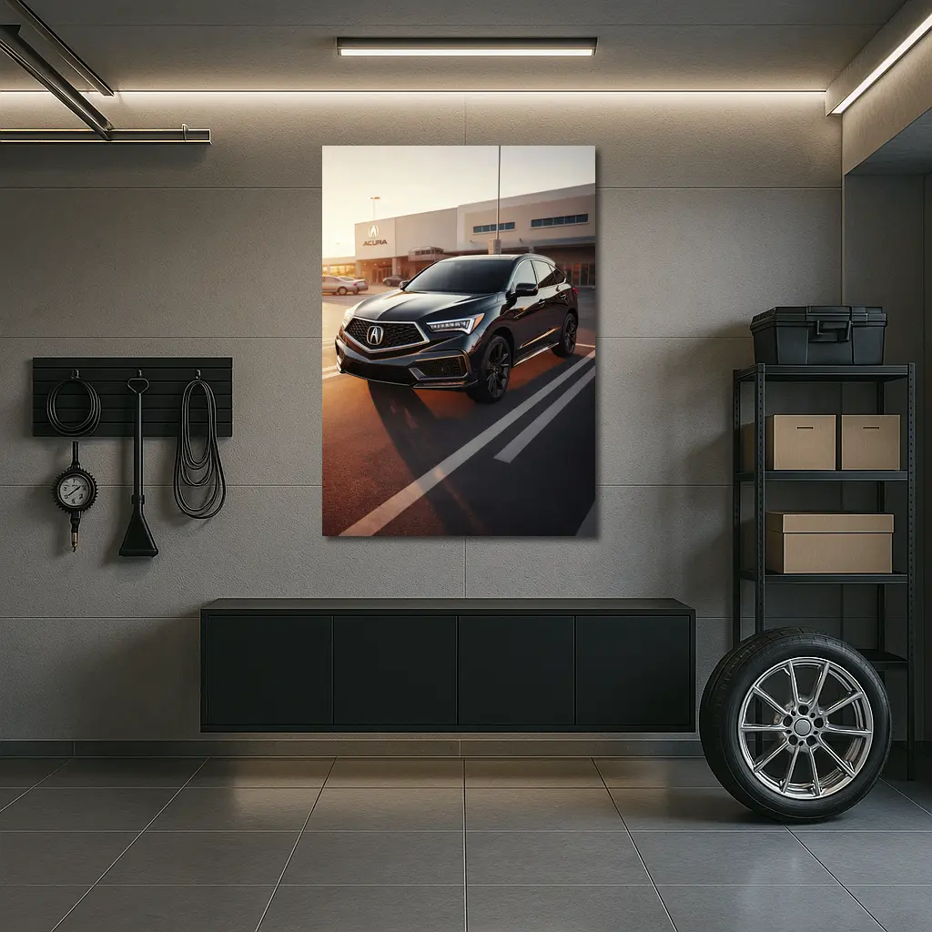 Acura RDX Parked Outside Dealership Sunset – Wall Art