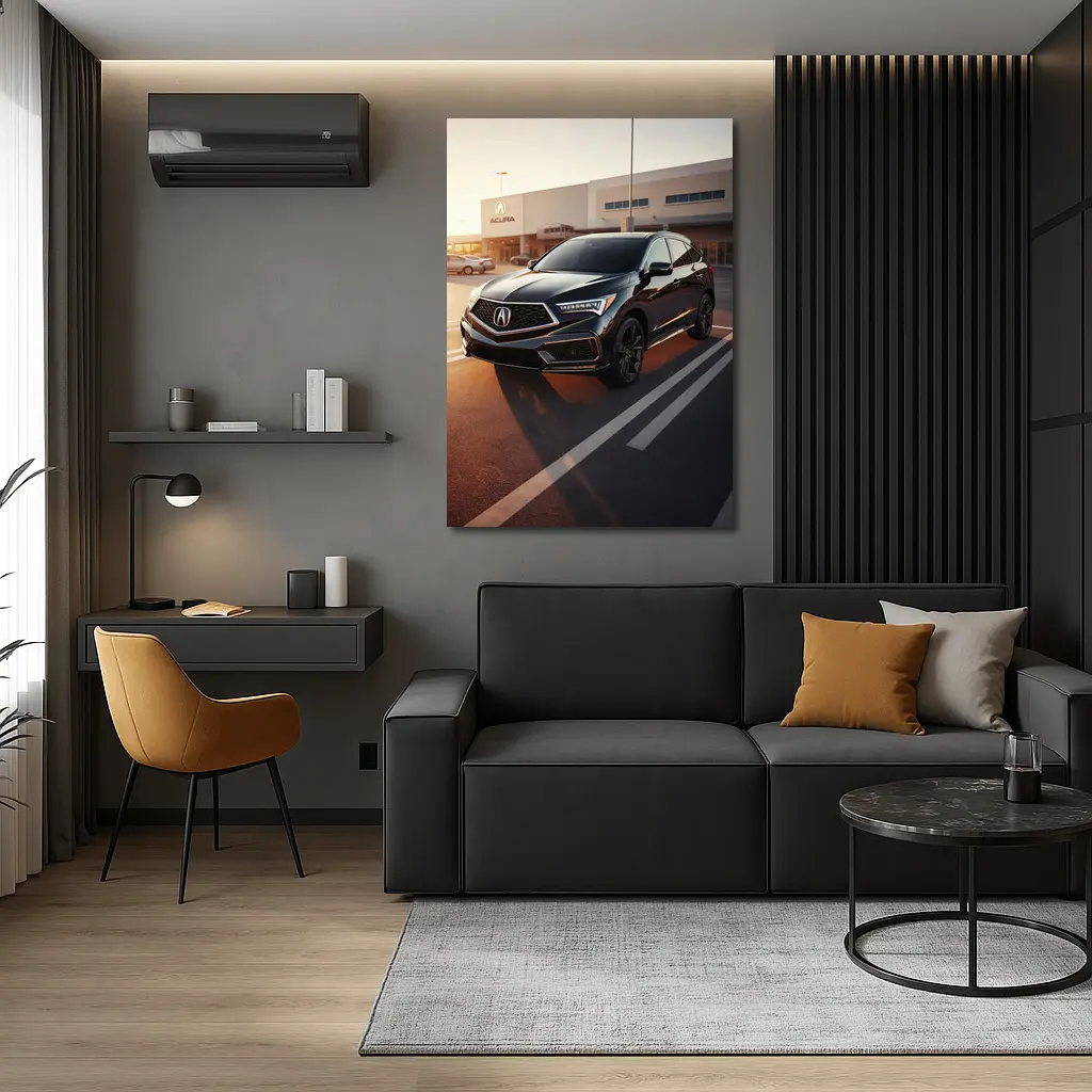 Acura RDX Parked Outside Dealership Sunset – Wall Art