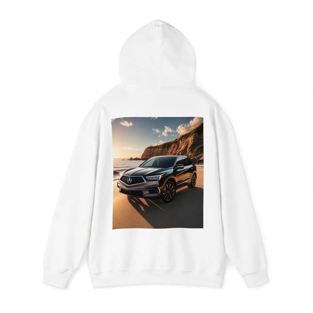 Acura RDX Parked on Sunny Sandy Beach – Hoodies