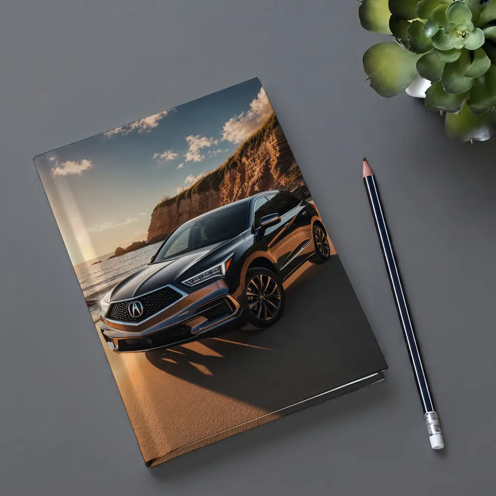 Acura RDX Parked on Sunny Sandy Beach – Notebooks