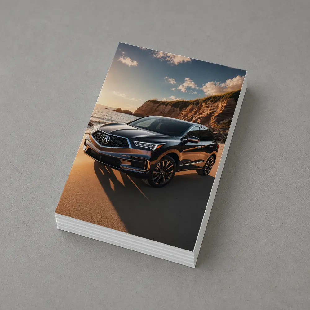 Acura RDX Parked on Sunny Sandy Beach – Postcards