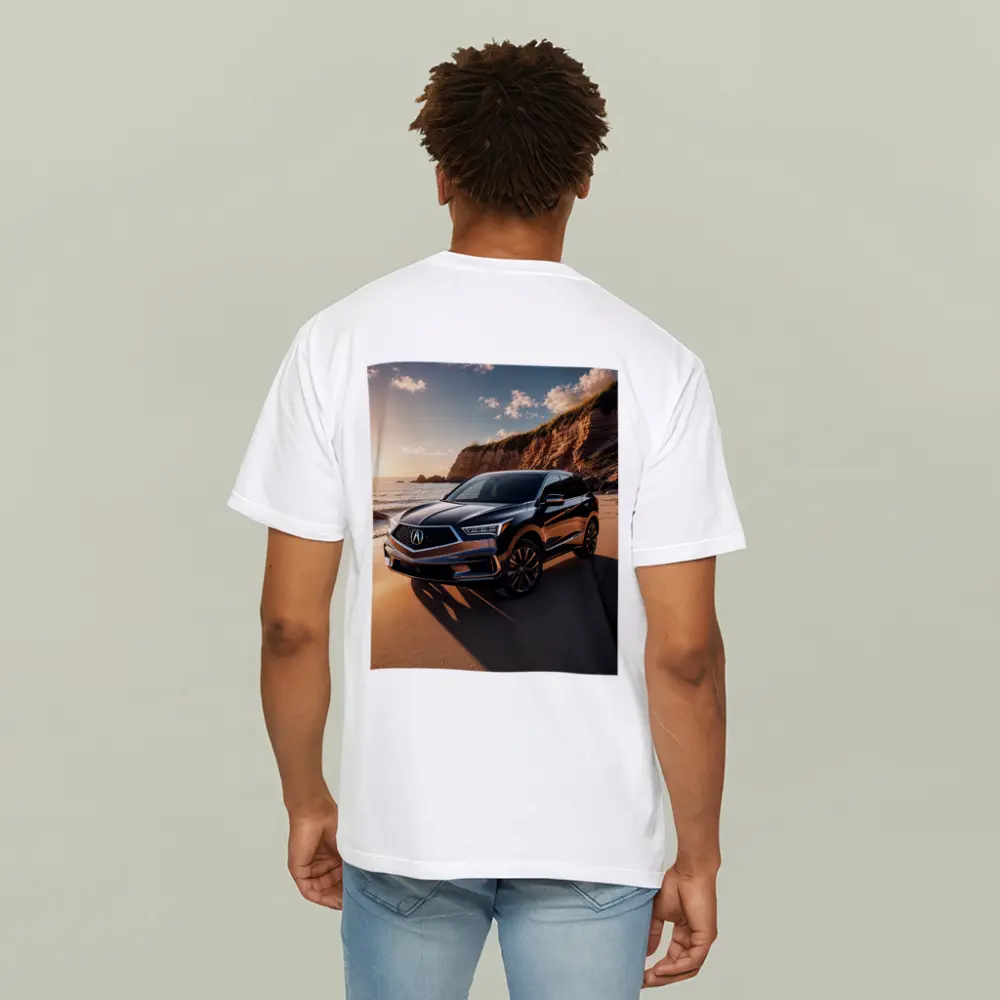 Acura RDX Parked on Sunny Sandy Beach – T-Shirts