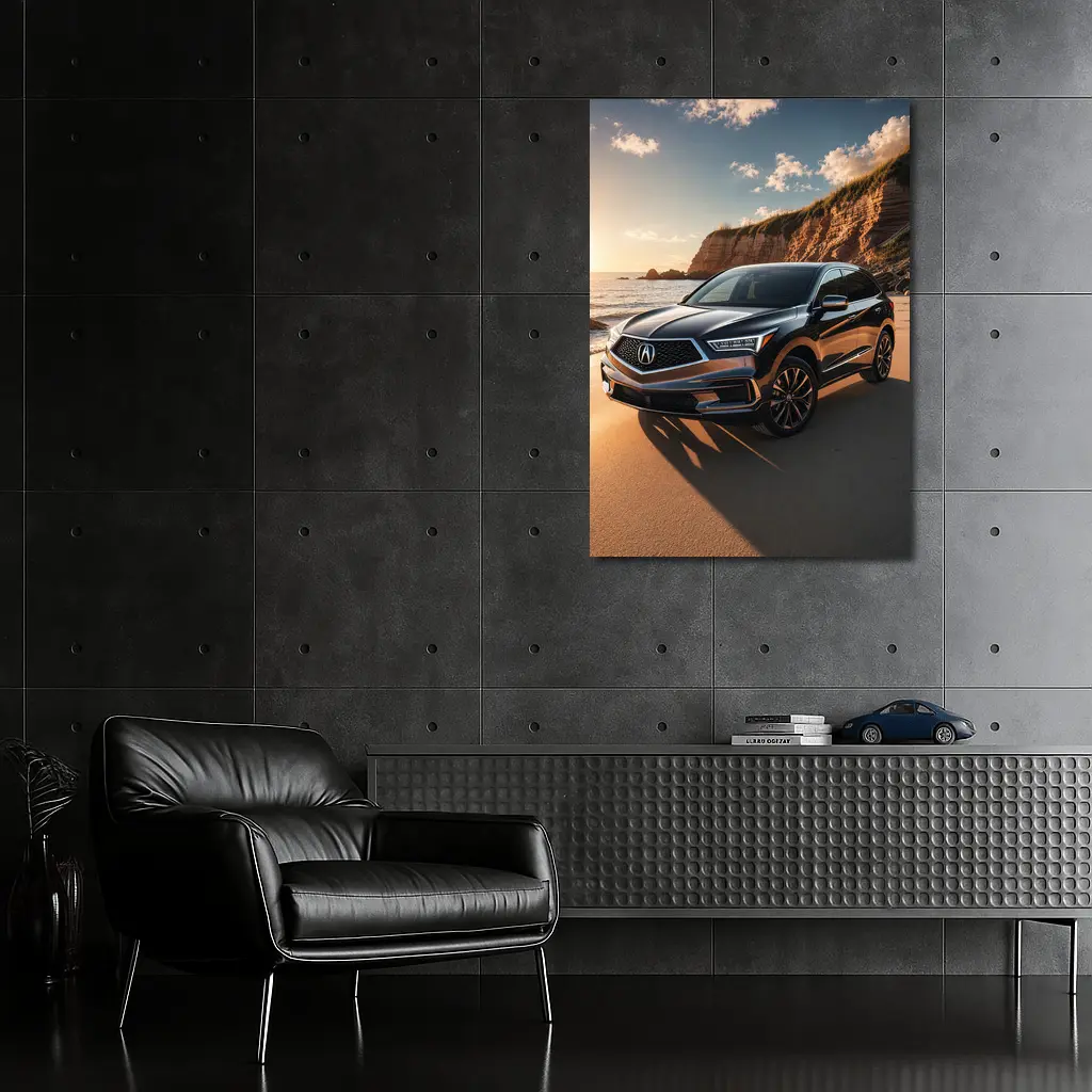 Acura RDX Parked on Sunny Sandy Beach – Wall Art