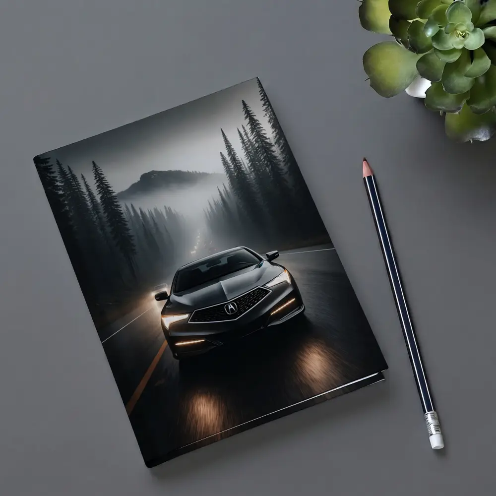 Acura TLX Dark Foggy Forest Road Night – Notebooks