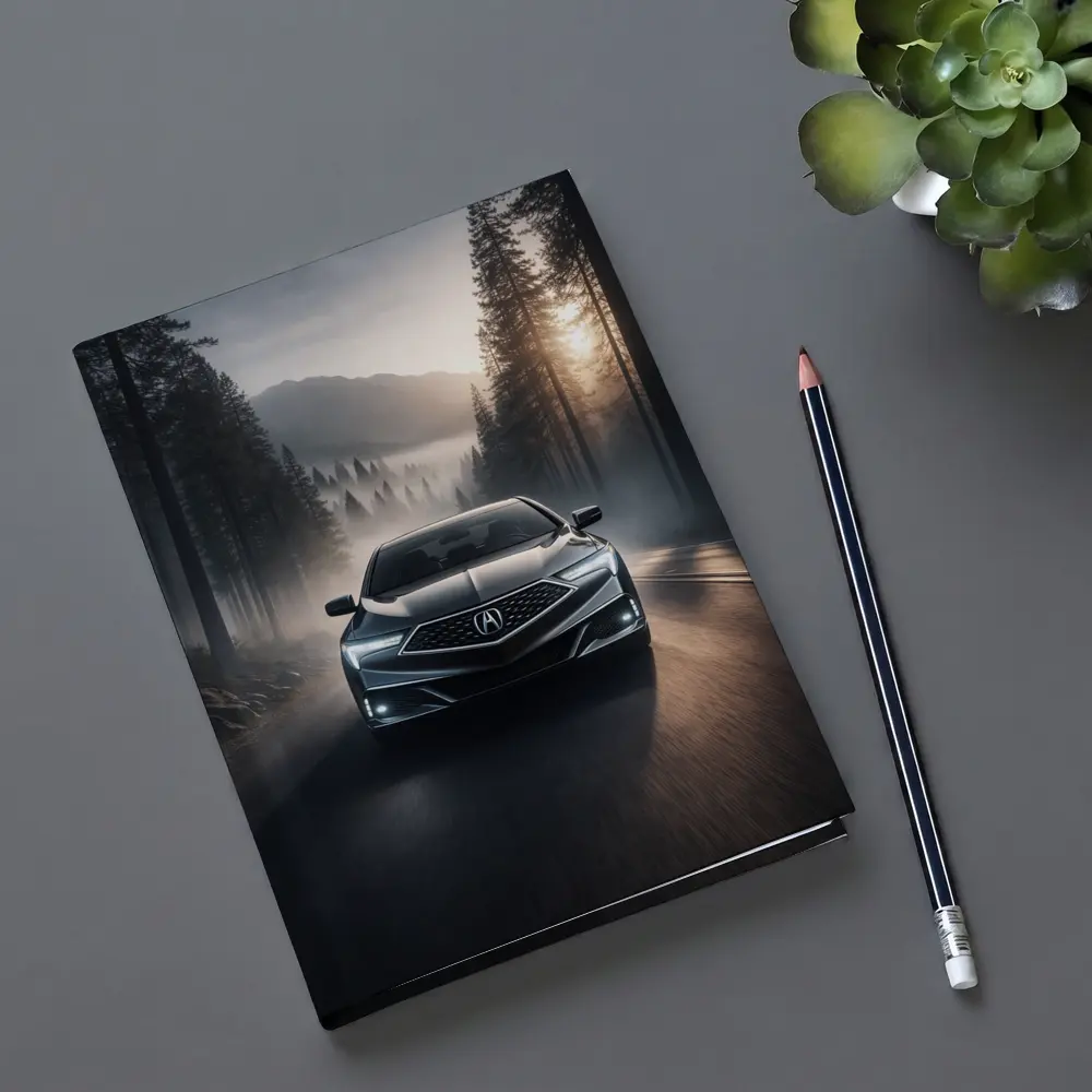 Acura TLX Driving Through Misty Forest Road – Notebooks