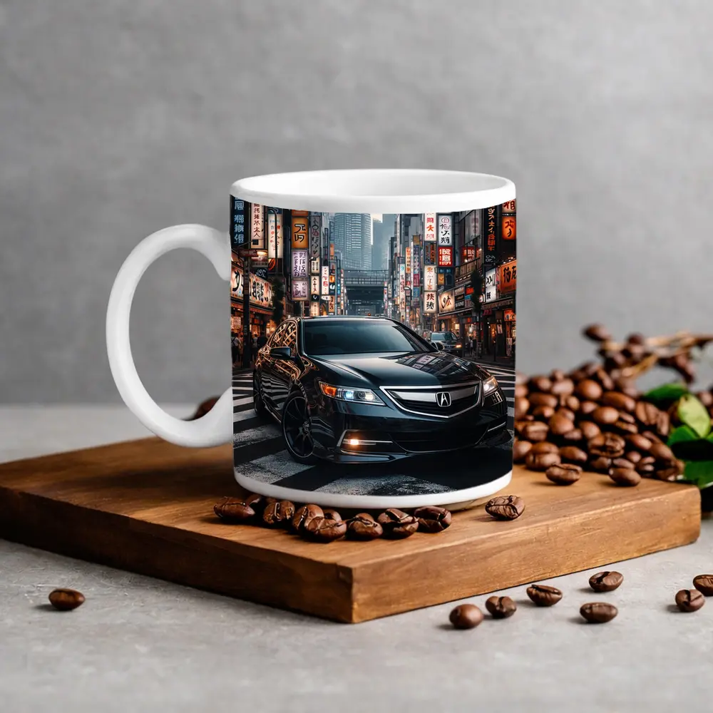 Acura TL Black Car Tokyo City Night – Mugs