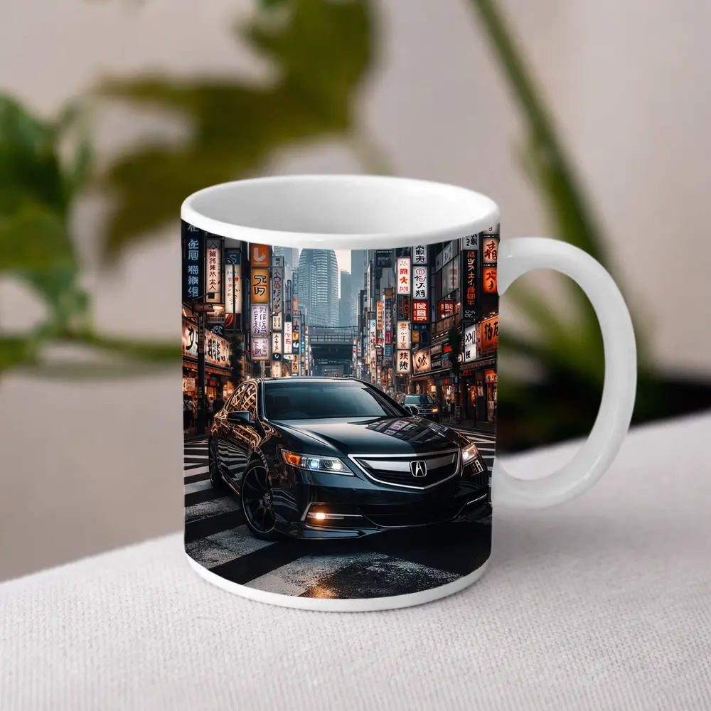 Acura TL Black Car Tokyo City Night – Mugs