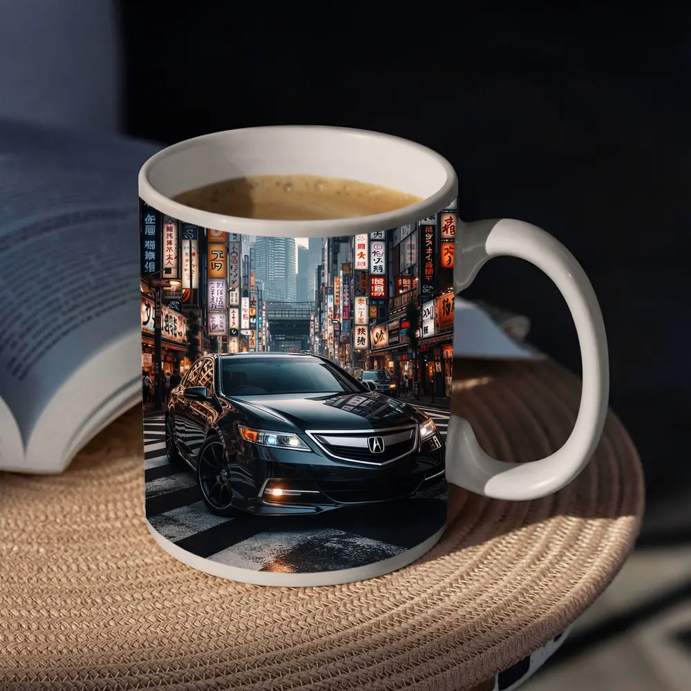 Acura TL Black Car Tokyo City Night – Mugs