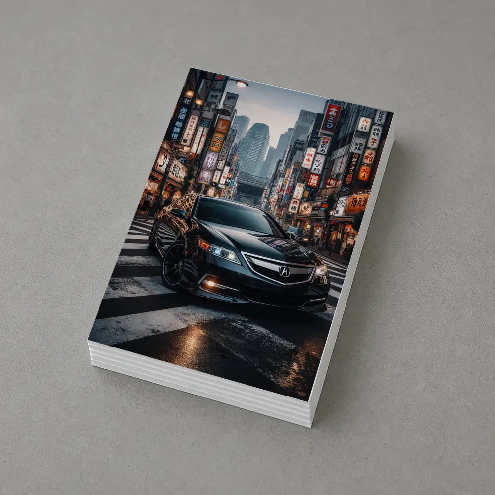 Acura TL Black Car Tokyo City Night – Postcards