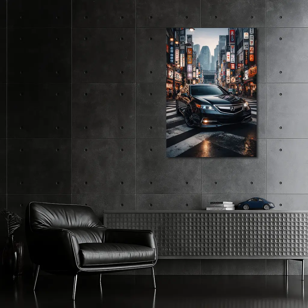 Acura TL Black Car Tokyo City Night – Wall Art