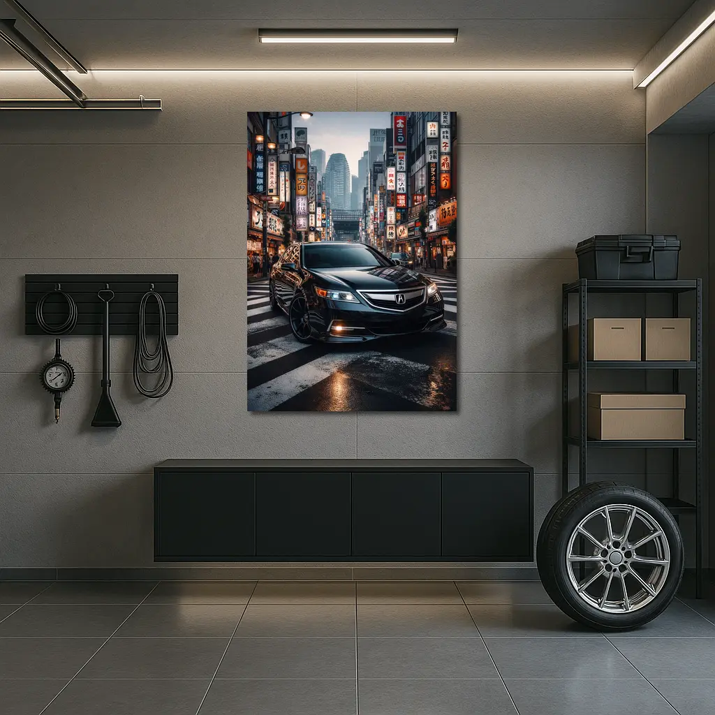 Acura TL Black Car Tokyo City Night – Wall Art