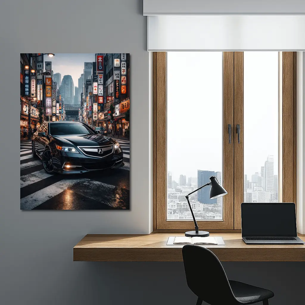 Acura TL Black Car Tokyo City Night – Wall Art
