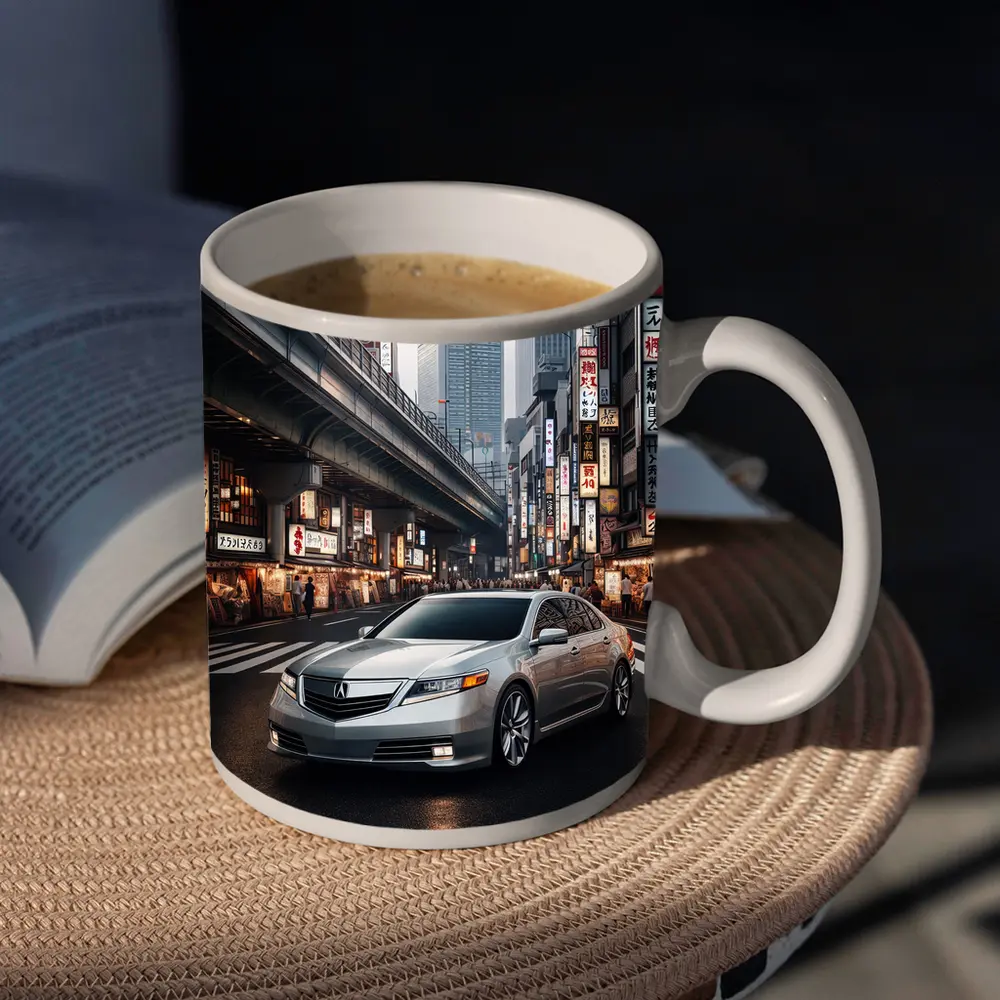 Acura TL Silver Sedan Tokyo City Streets – Mugs