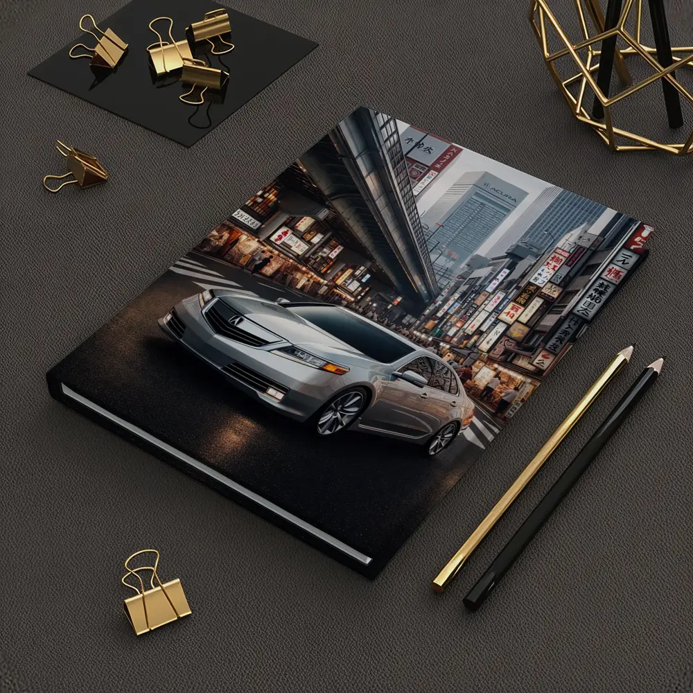 Acura TL Silver Sedan Tokyo City Streets – Notebooks