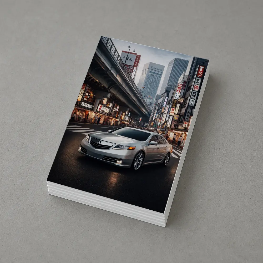 Acura TL Silver Sedan Tokyo City Streets – Postcards