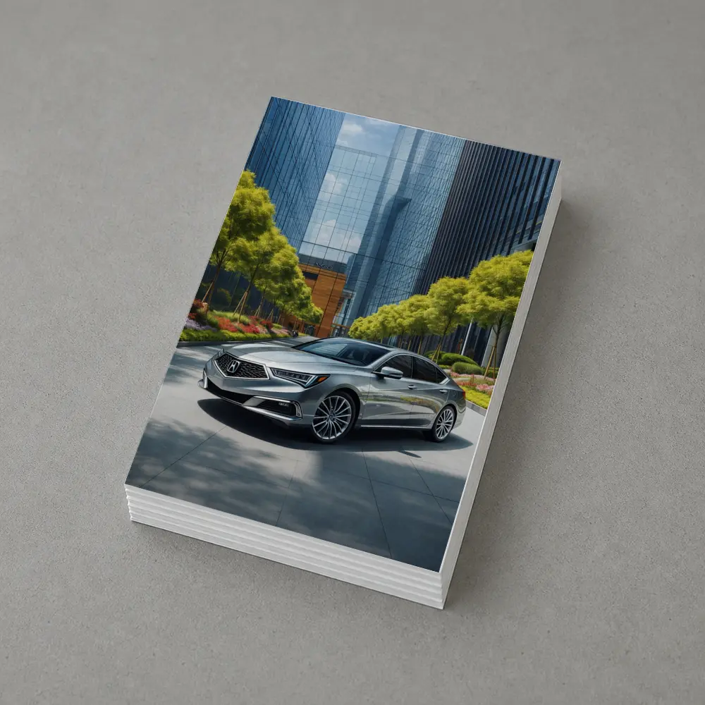 Acura RLX Silver Sedan Urban Glass Buildings – Postcards