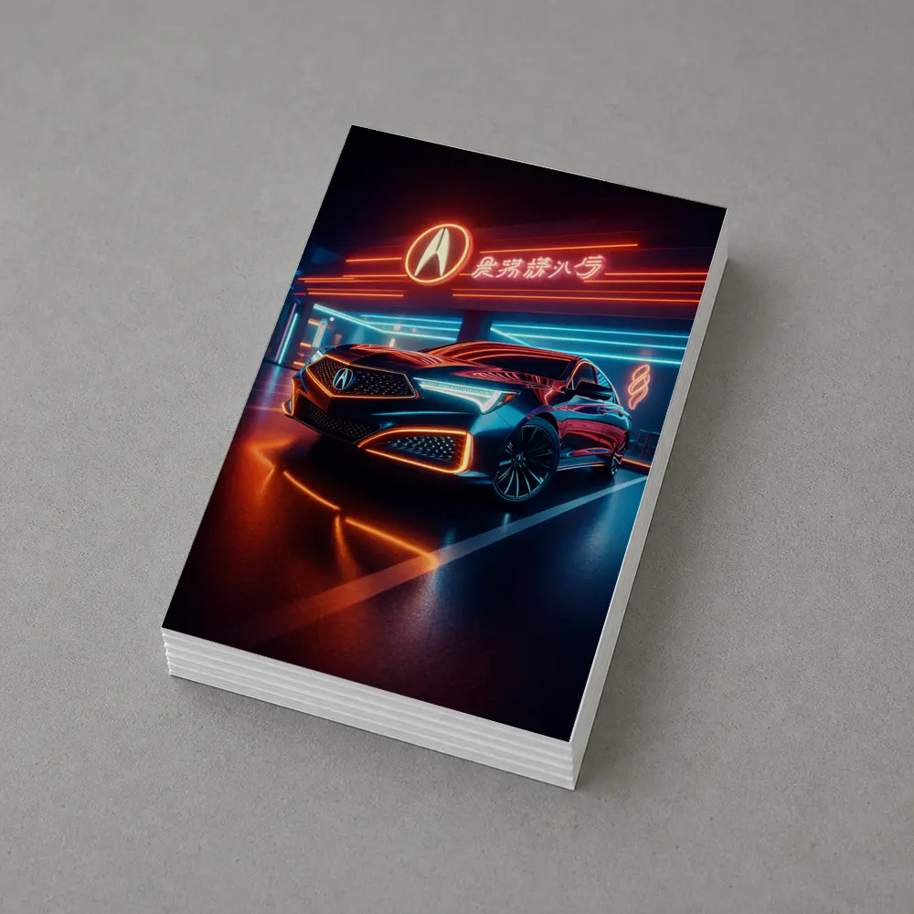Acura RLX Neon Lit Night Garage – Postcards