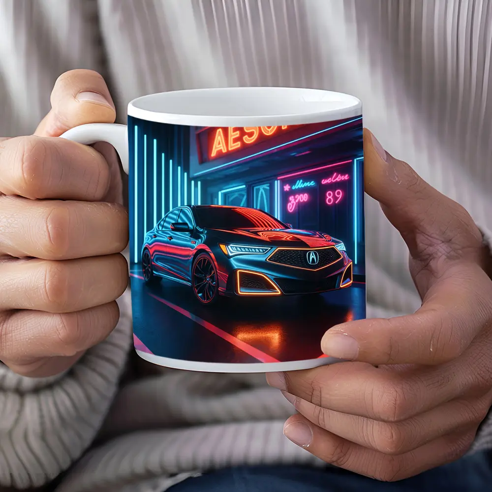 Acura RLX Neon Lit Night Scene – Mugs