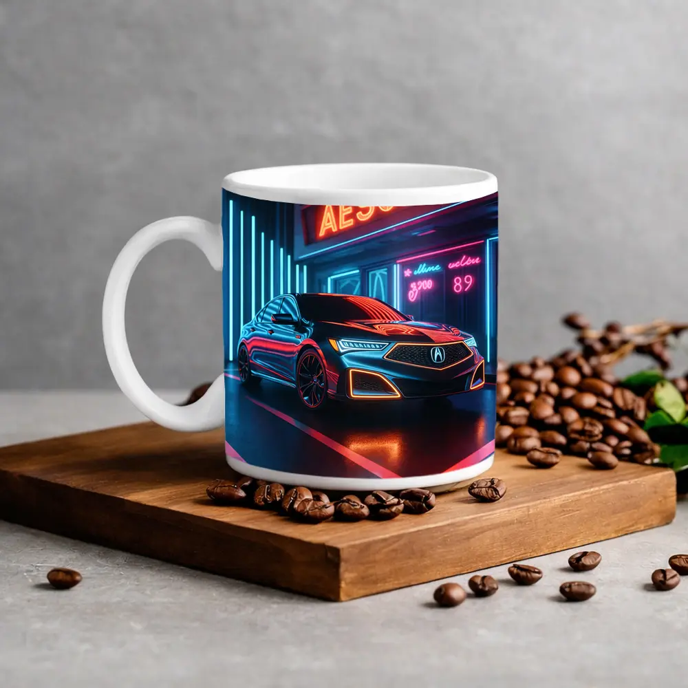 Acura RLX Neon Lit Night Scene – Mugs