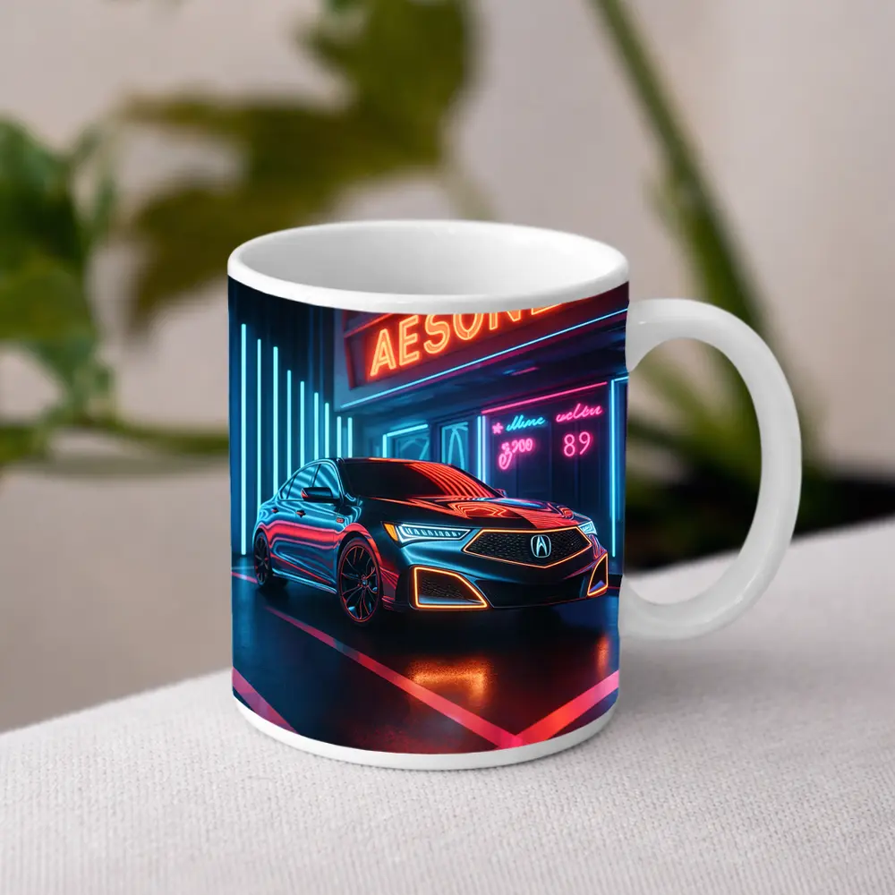 Acura RLX Neon Lit Night Scene – Mugs