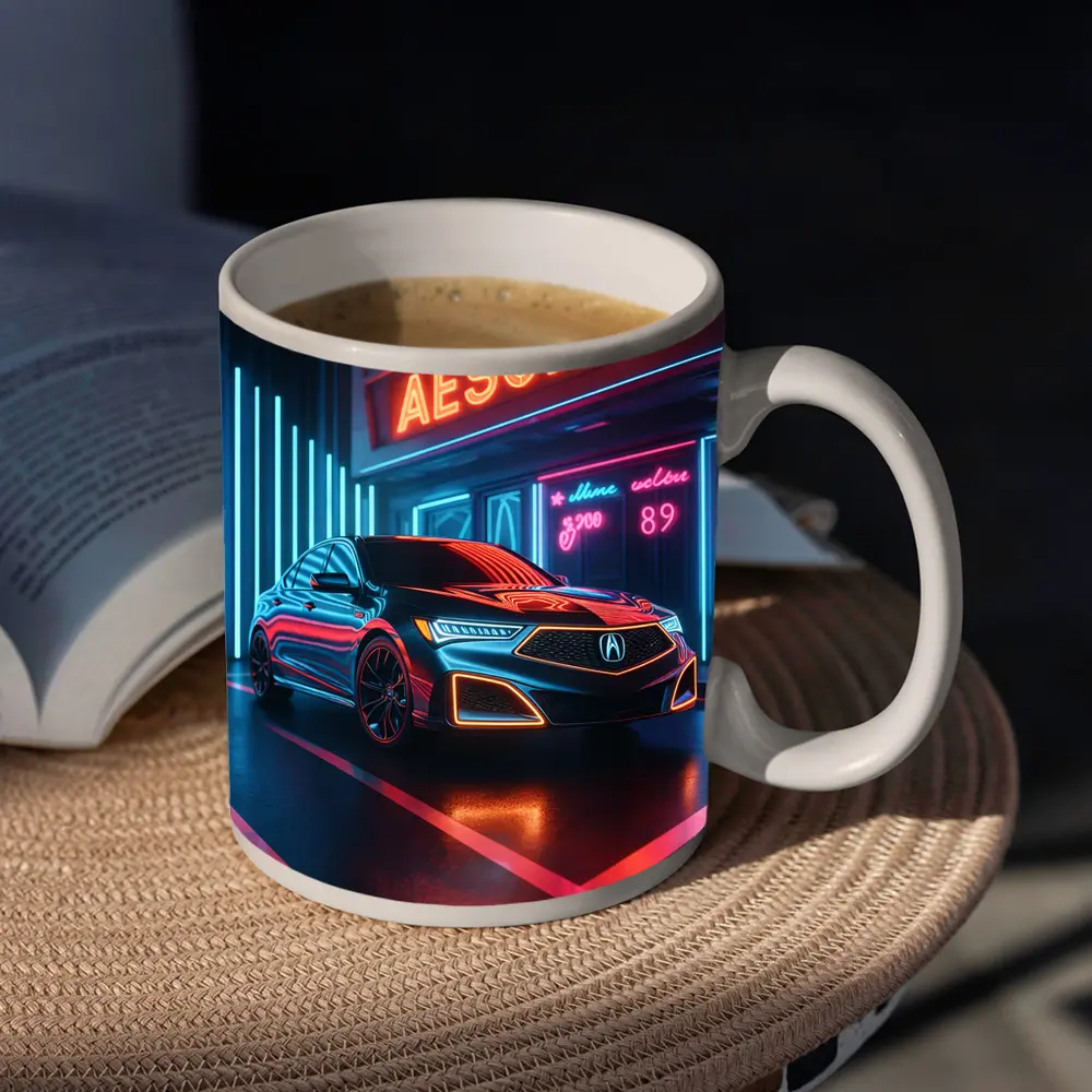 Acura RLX Neon Lit Night Scene – Mugs