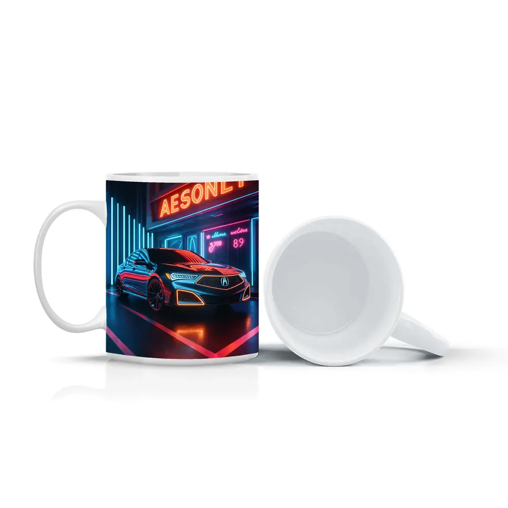 Acura RLX Neon Lit Night Scene – Mugs
