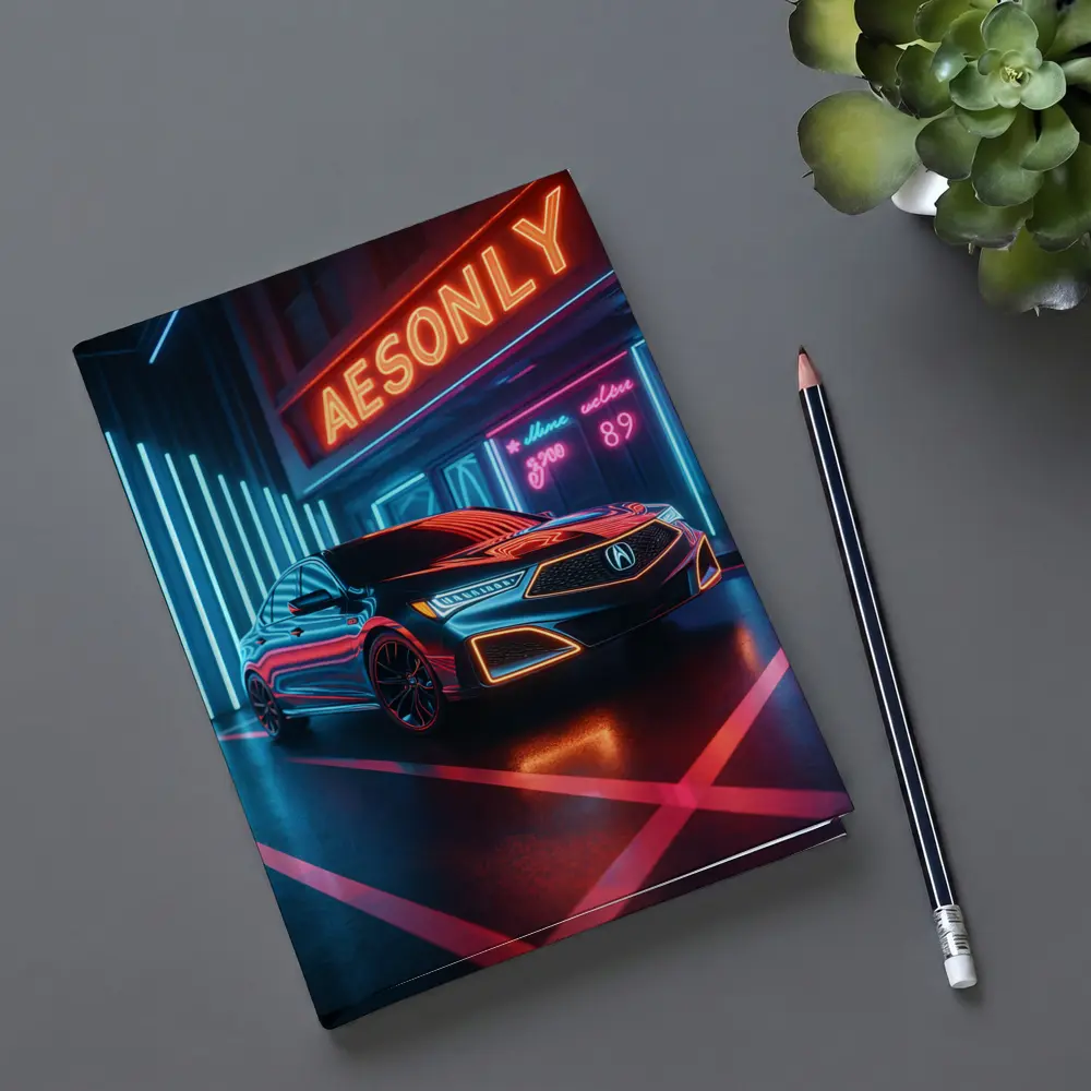 Acura RLX Neon Lit Night Scene – Notebooks