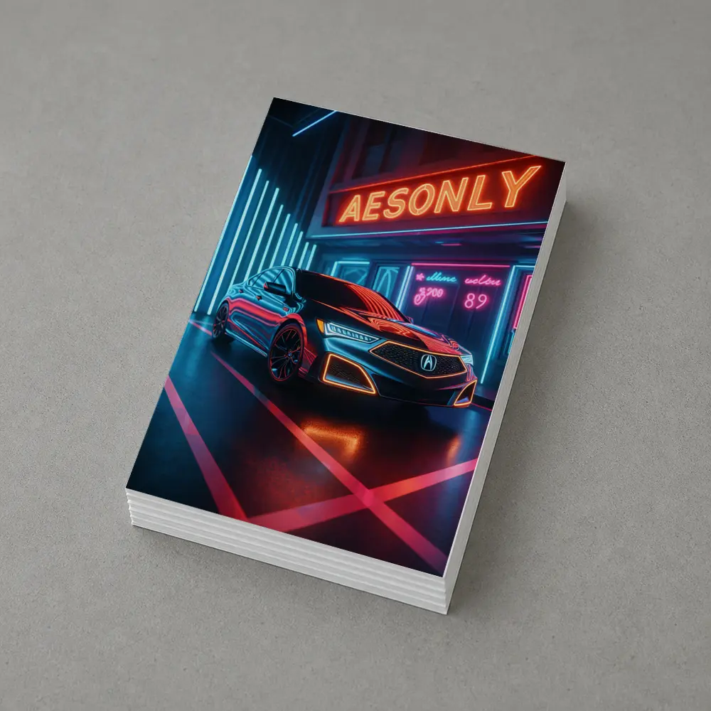 Acura RLX Neon Lit Night Scene – Postcards